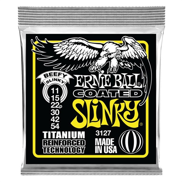 ERNIE BALL Beefy Slinky Titanium RPS Coated  Electric Guitar Strings #3127