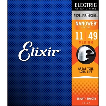 ELIXIR Electric Nickel Plated Steel with NANOWEB Coating #12102 (Medium/11-49)