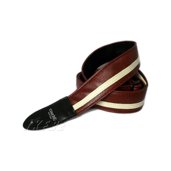Evo Straps 本革ストラップ ブラウン/白 Couch Guitar Strap Racer X Maroon/White ｜イケベ楽器店オンラインストア