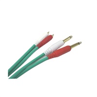 COLOR TWIN CABLE 2RP-1M (RCA-PHONE 1ペア) 1.0ｍ (GREEN)