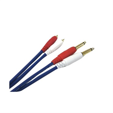 COLOR TWIN CABLE 2RP-1M (RCA-PHONE 1ペア) 1.0ｍ (BLUE)