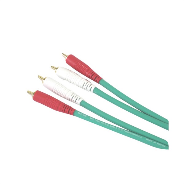 EXFORM COLOR TWIN CABLE 2RR-3.0M (RCA-RCA 1ペア) 3.0m (GREEN)