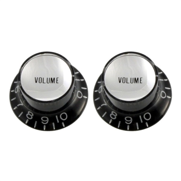 ALLPARTS REFLECTOR CAP VOL KNOB INCH BK (2)