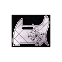 Custom Engraved Aluminium Pickguard TL用 Compass BLK
