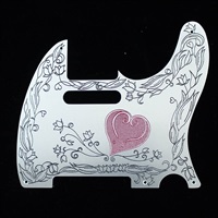 Custom Engraved Aluminium Pickguard TL用 Heart BLK RED 【受注生産品】