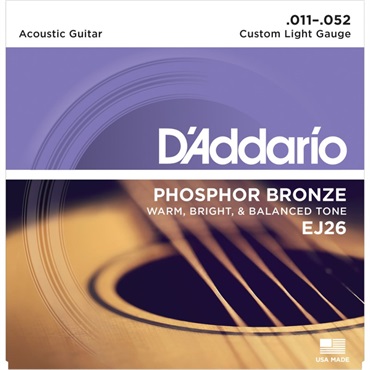 Phosphor Bronze Acoustic Guitar Strings EJ26 [Custom Light]