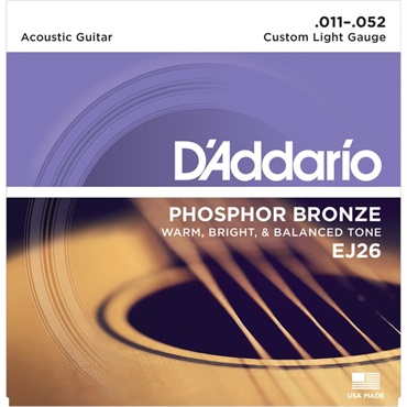D’Addario Phosphor Bronze Acoustic Guitar Strings EJ26 [Custom Light]