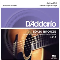80/20 Bronze Round Wound Acoustic Guitar Strings EJ13 (Custom Light/11-52)