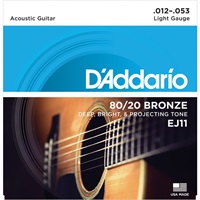 80/20 Bronze Round Wound Acoustic Guitar Strings EJ11 (Light/12-53)