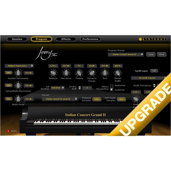 SYNTHOGY Ivory II Italian Grand Upgrade (アップグレード版)(オンライン納品)(2時間以内に納品)
