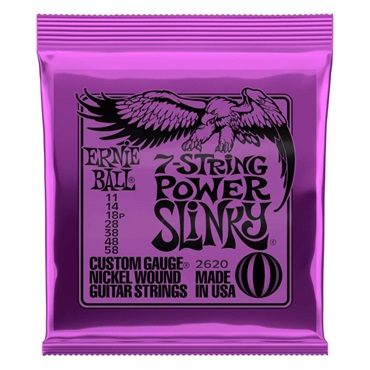 Power Slinky 7-String Nickel Wound Electric Guitar Strings #2620