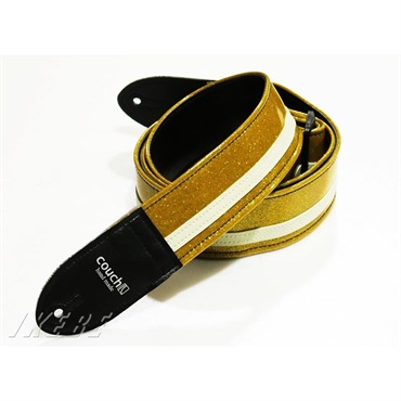 Couch Guitar Strap Vinyl Racer X Strap ゴールド・スパークル × ホワイト