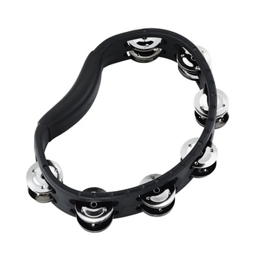 MEINL HEADLINER SERIES Hand Held ABS TAMBOURIN - Black / Double Row Jingle [HTMT1BK]