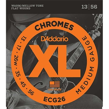 D’Addario 【期間限定セール】 XL Chromes Flat Wound ECG26 (Medium/13-56)