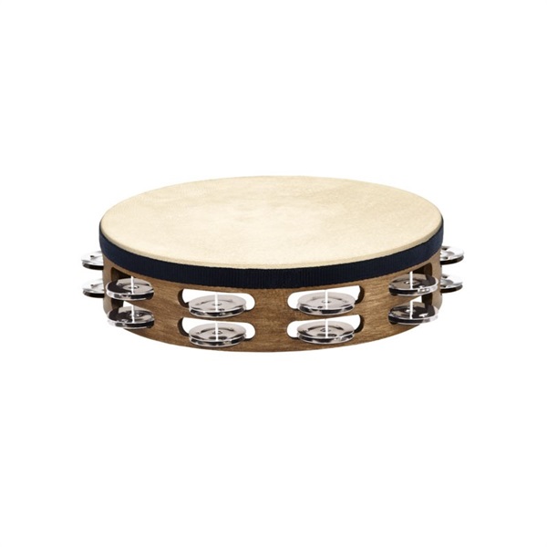 MEINL TAH2WB [Traditional Goatskin Wood Tamburines， Stainless Steel Jingles2 rows]
