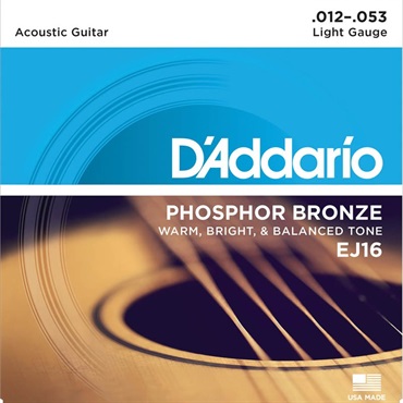 D’Addario Phosphor Bronze Acoustic Guitar Strings EJ16 [Light]