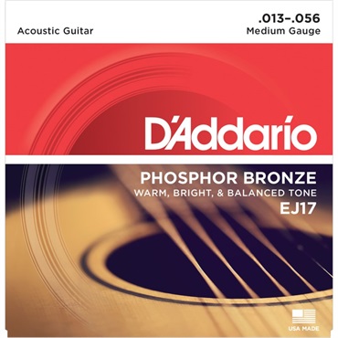 D’Addario Phosphor Bronze Acoustic Guitar Strings EJ17 [Medium]