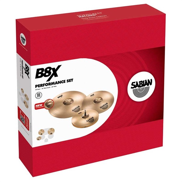 SABIAN B8X Performance Set Ride 20，Thin Crash 16，Hats 14 [B8XPFSET