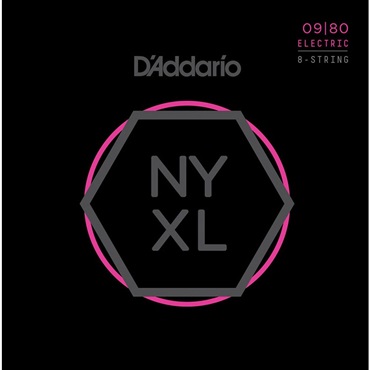 D’Addario NYXL Series 8-String Electric Guitar Strings [NYXL0980 Super Light， 09-80]