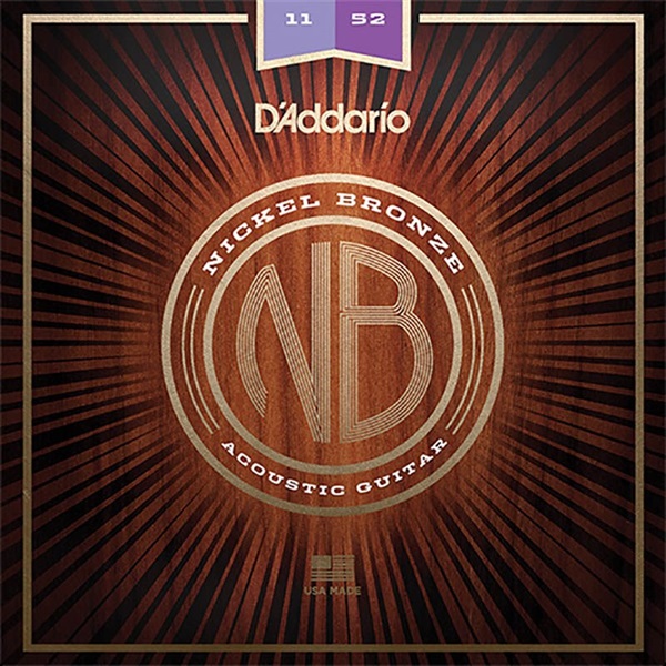 D’Addario Nickel Bronze Wound Acoustic Guitar Strings [NB1152/Custom Light， 11-52]
