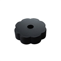 Plastic 45RPM Flower-Power Adapters Black (1袋2個入り) (ドーナツ盤 EPアダプター)