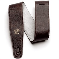 2.5 inch Adjustable Italian Leather Strap with Fur Padding - Chestnut [#P04138]