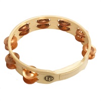 LP382-C [10 Wood Tambourine Double Row with Copper Jingles]