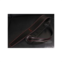 Handmade Leather Straps Leather & Leather Series 2.5inch Standard Tail【Black / Black w/Red Stitch】