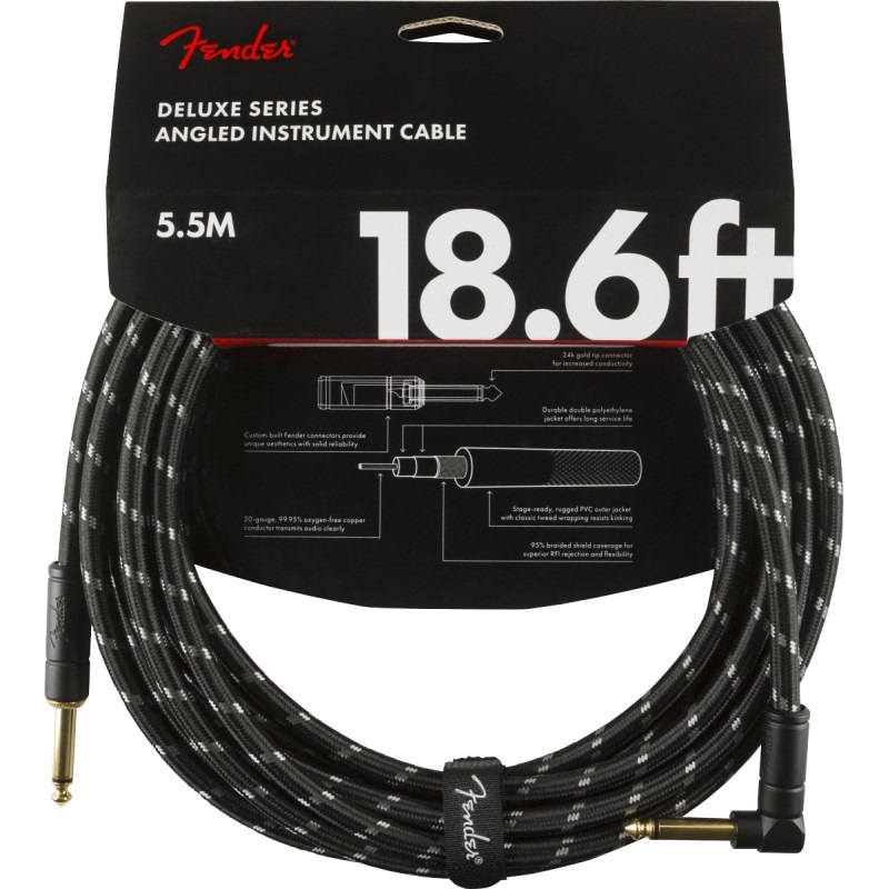 Deluxe Series Instrument Cable Straight/Angle 18.6' (Black Tweed) (#0990820079)の商品画像