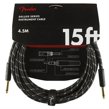 Fender USA Deluxe Series Instrument Cable Straight/Straight 15' (Black Tweed)