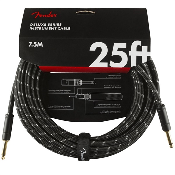 Deluxe Series Instrument Cable Straight/Straight 25' (Black Tweed)の商品画像