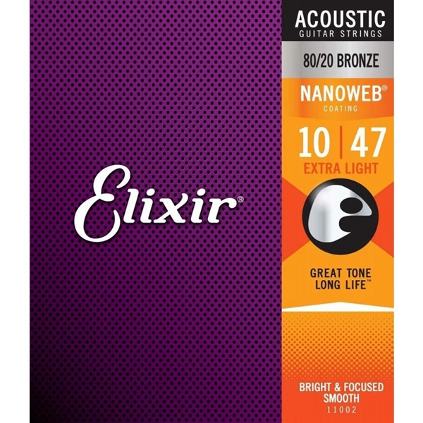 ELIXIR Acoustic 80/20 Bronze with NANOWEB Coating #11002 (Extra Light/10-47)