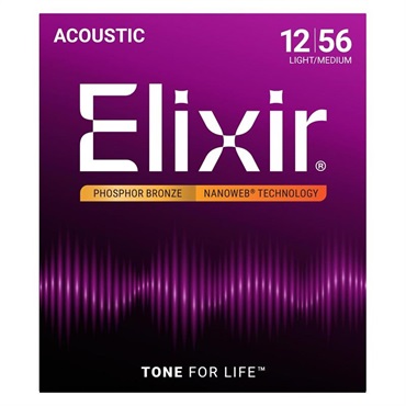 ELIXIR Acoustic Phosphor Bronze with NANOWEB Coating #16077 (Light Medium/12-56)