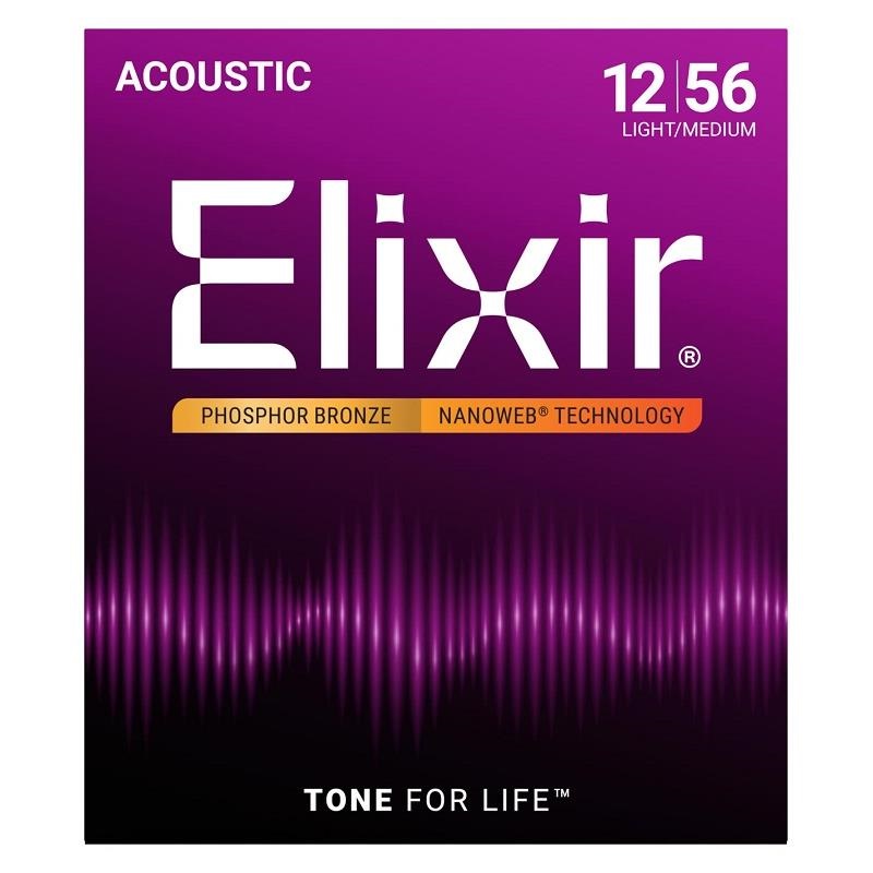 ELIXIR Acoustic Phosphor Bronze with NANOWEB Coating #16077 (Light Medium/12-56)