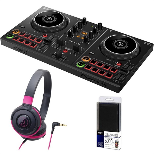 DDJ-200 + ATH-S100BPKヘッドホン DJ初心者セット【ご購入特典 / DJアプリ紹介マンガ「マンガで学べる！rekodbox」プレゼント！】【無償ダウンロード版rekordbox対応】の商品画像