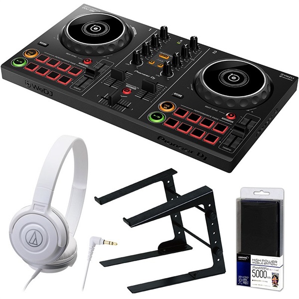 DDJ-200 + ATH-S100WHヘッドホン + PCスタンド付属 DJ初心者セット【ご購入特典 / DJアプリ紹介マンガ「マンガで学べる！rekodbox」プレゼント！】【無償ダウンロード版rekordbox対応】の商品画像