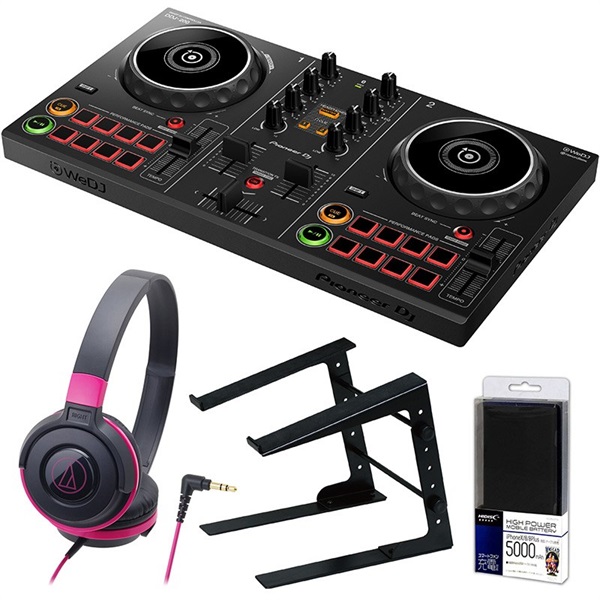 DDJ-200 + ATH-S100BPKヘッドホン + PCスタンド付属 DJ初心者セット【ご購入特典 / DJアプリ紹介マンガ「マンガで学べる！rekodbox」プレゼント！】【無償ダウンロード版rekordbox対応】の商品画像