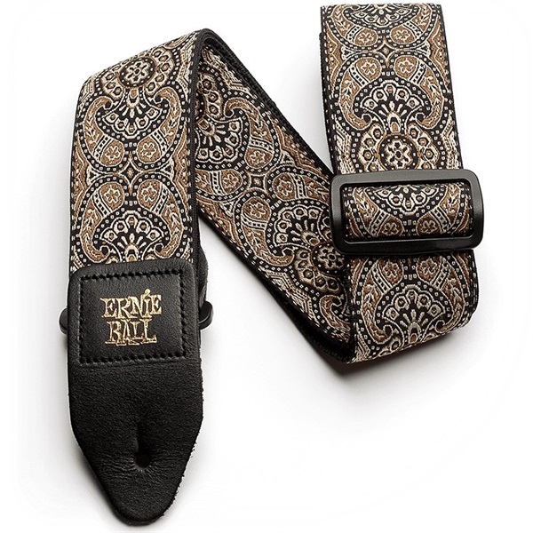 ERNIE BALL Gold & Black Paisley Jacquard Strap [#P04163