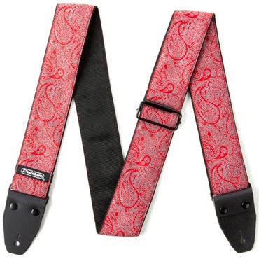 Dunlop (Jim Dunlop) JACQUARD PAISLEY RED STRAP (D67-11)