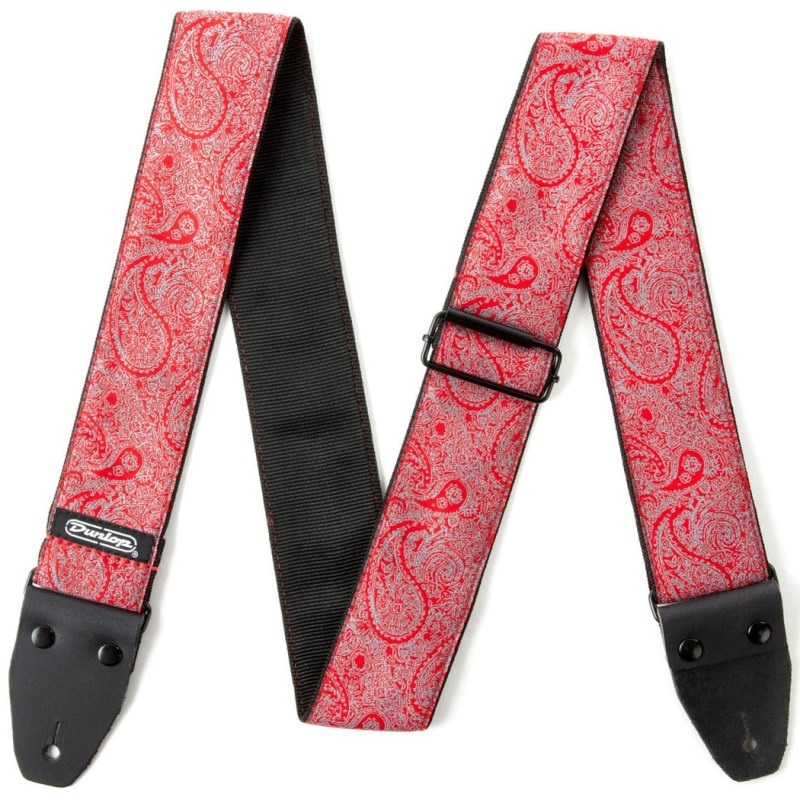 Dunlop (Jim Dunlop) JACQUARD PAISLEY RED STRAP (D67-11)
