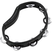 HEADLINER SERIES Hand Held ABS TAMBOURIN - Black / Single Row Jingle [HTBK]