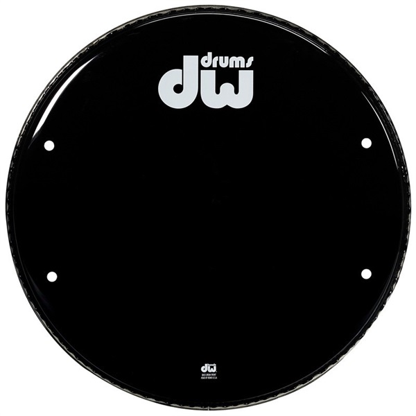 dw DRDHGB24K [Single Ply Gloss Black Vented Bass Drum Head / 24inch]