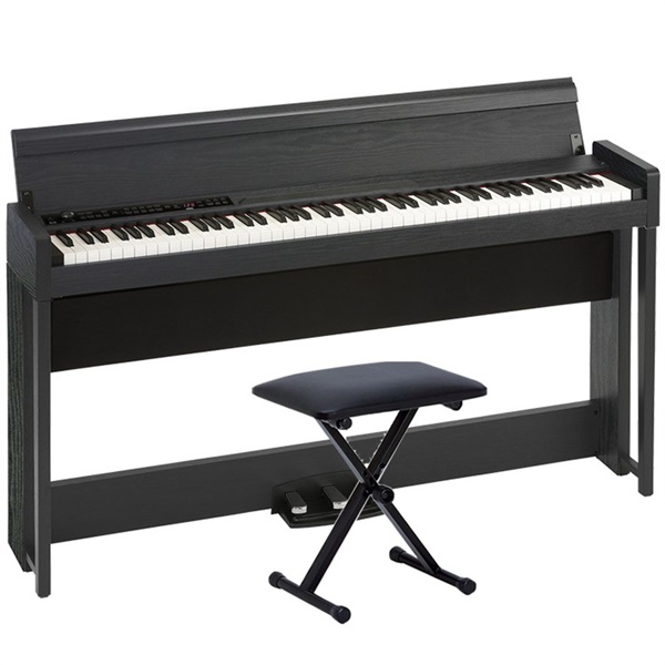 KORG C1 Air WBK（ウッデン・ブラック 木目調仕上げ）+X型イスセット・お手入れクロスつき！【代引不可】【沖縄・離島送料別途見積】