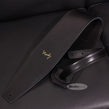 Moody Handmade Leather Straps Leather & Leather Series 4.0inch Standard Tail 【 Black / Black 】