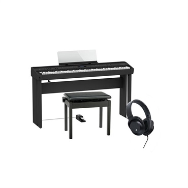 Roland 【お取り寄せ商品】FP-90X-BK + 専用スタンド + 高低自在イスセット【ヘッドホン・お手入れクロス付】【代引不可】【沖縄・離島送料別途見積】(電子ピアノ)