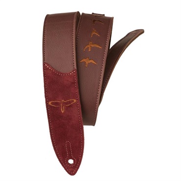 P.R.S. PRS Premium Leather 2 Strap Embroidered Birds Burgundy