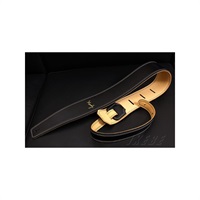 Handmade Leather Straps Leather & Leather Series 2.5inch Standard Tail 【 Black / Cream 】
