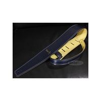 Handmade Leather Straps Leather & Leather Series 2.5inch Standard Tail 【 Navy / Cream 】