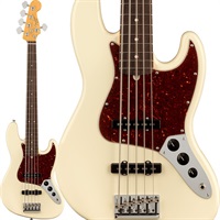 American Professional II Jazz Bass V (Olympic White/Rosewood)