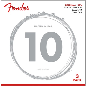 Fender USA ORIGINAL PURE NICKEL 150R GUITAR STRINGS 3-PACK (#0730150310)